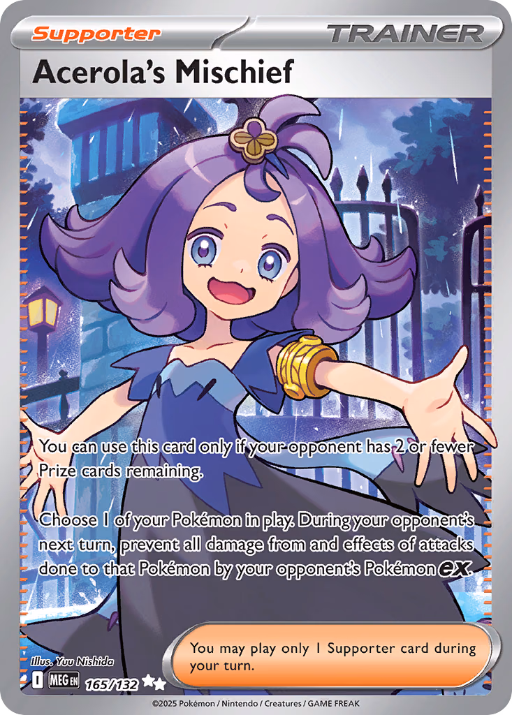 Acerola's Mischief Pokemon card (165/132, Mega Evolution)