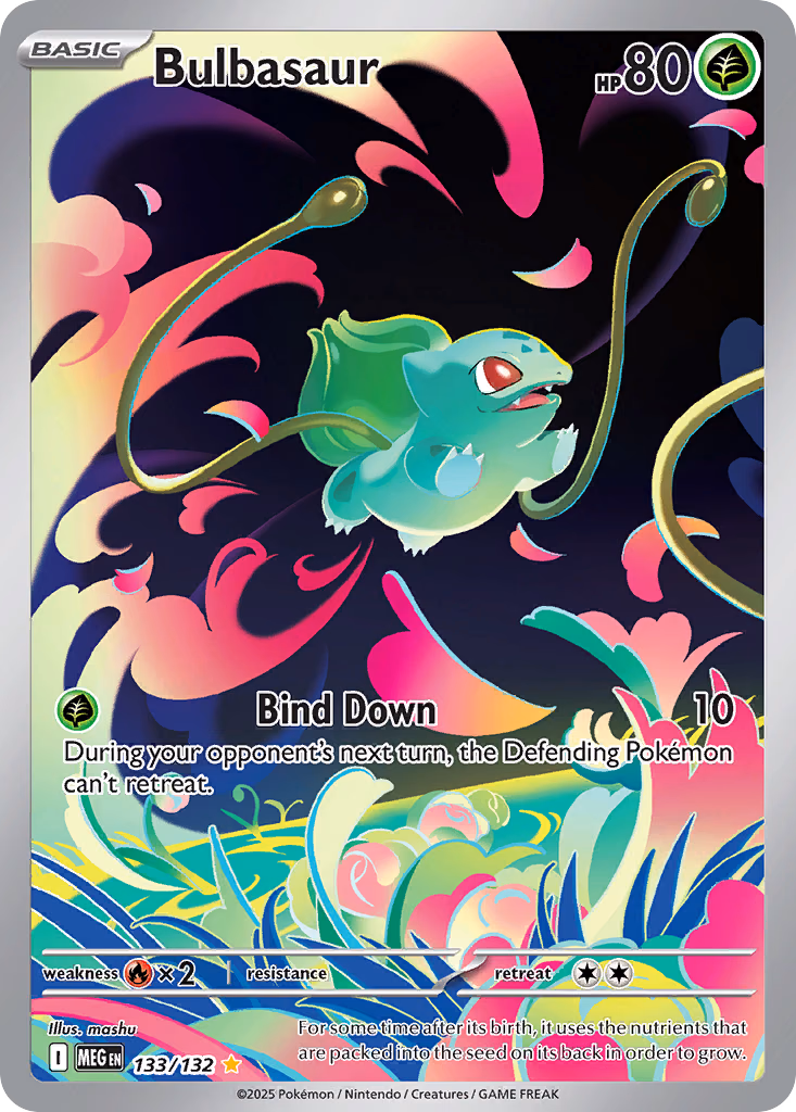 Bulbasaur Pokemon card (133/132, Mega Evolution)