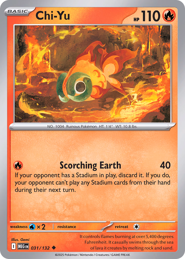Chi-Yu Pokemon card (031/132, Mega Evolution)