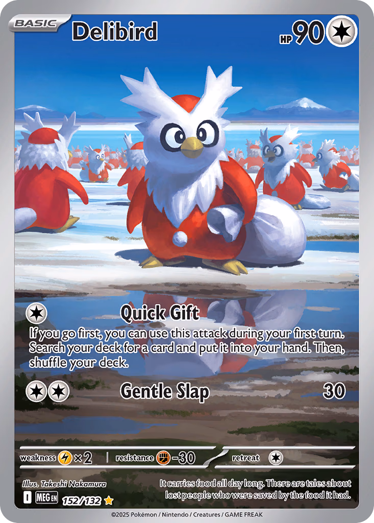 Delibird Pokemon card (152/132, Mega Evolution)
