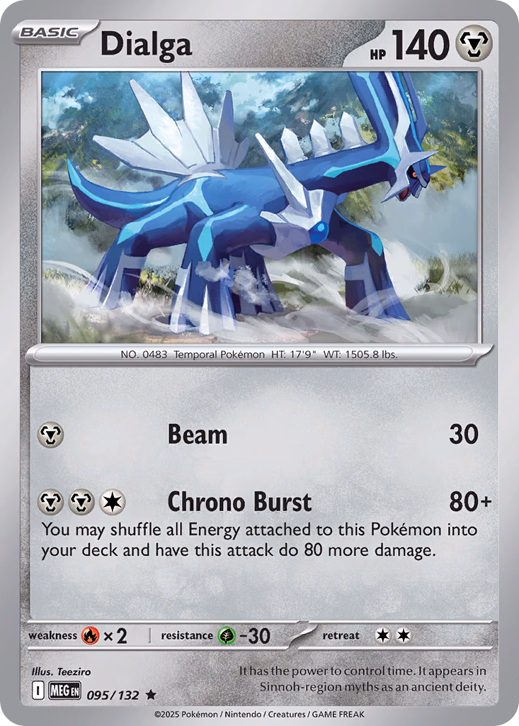 Dialga Pokemon card (095/132, Mega Evolution)