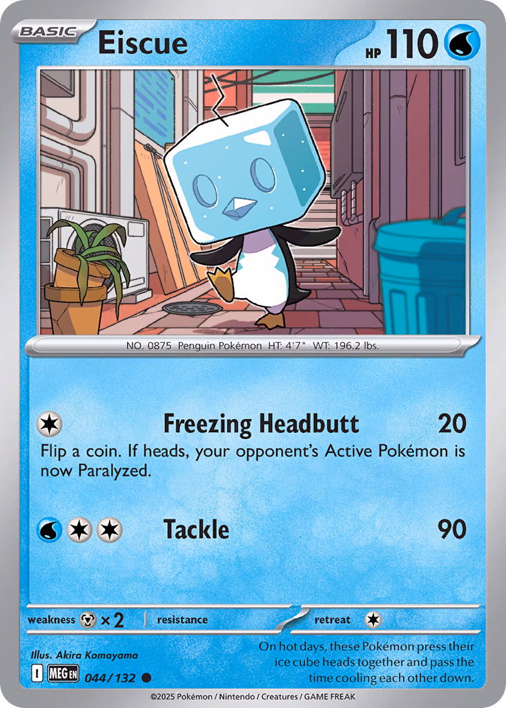 Eiscue Pokemon card (044/132, Mega Evolution)