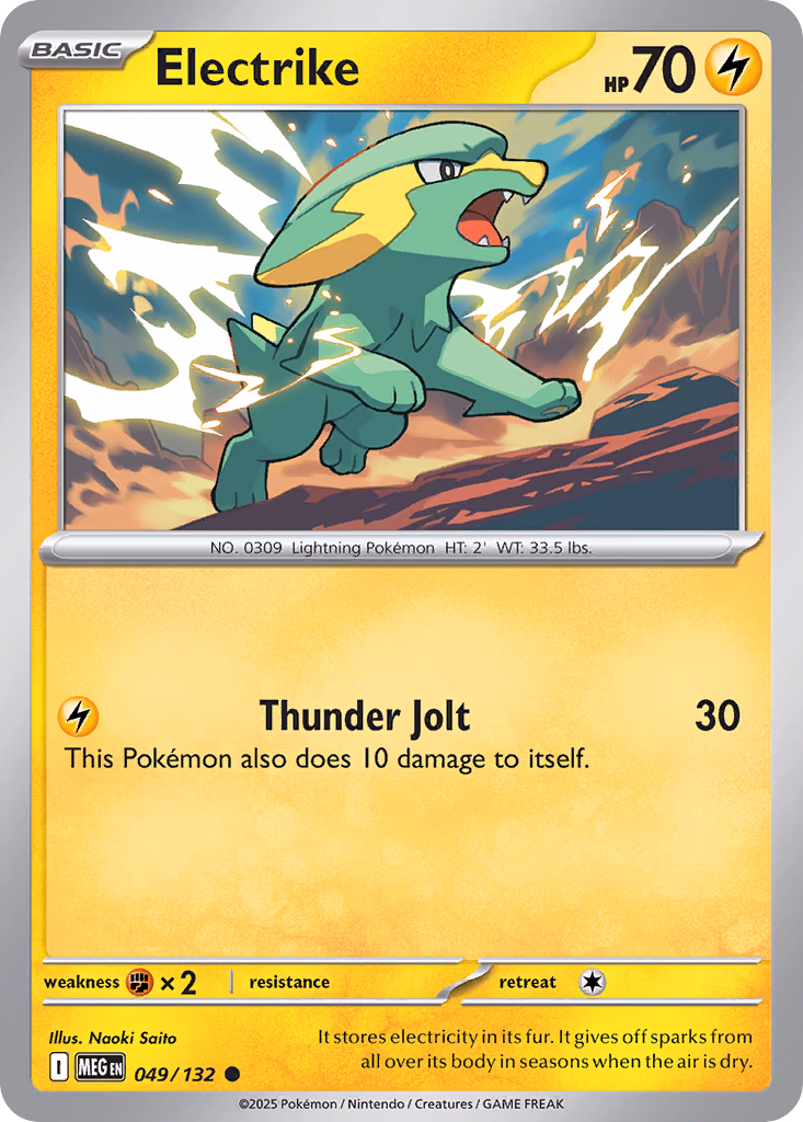 Electrike Pokemon card (049/132, Mega Evolution)