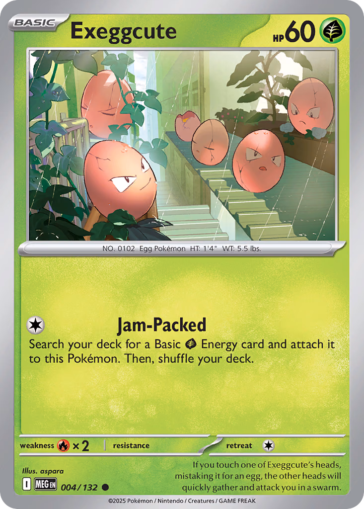 Exeggcute Pokemon card (004/132, Mega Evolution)