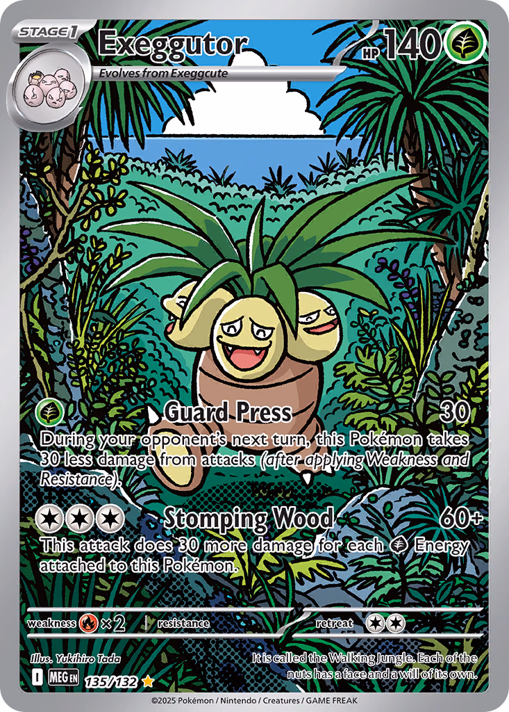 Exeggutor Pokemon card (135/132, Mega Evolution)