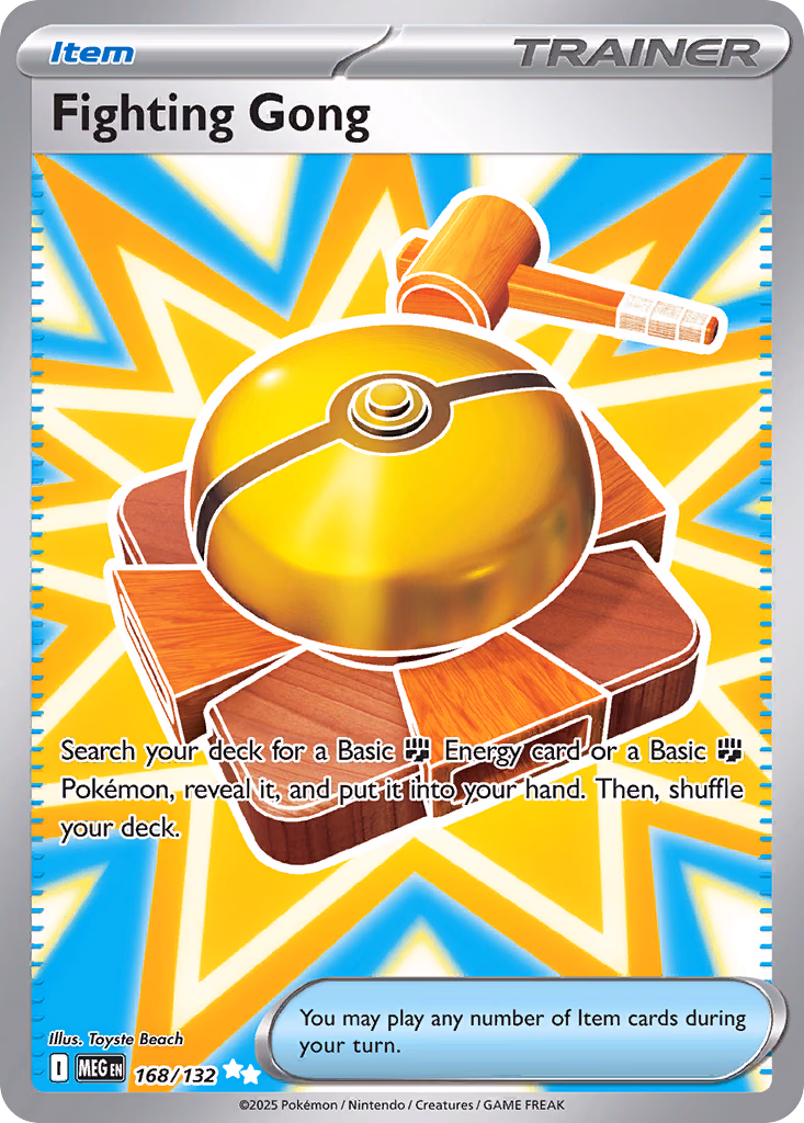 Fighting Gong Pokemon card (168/132, Mega Evolution)