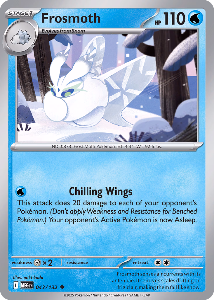Frosmoth Pokemon card (043/132, Mega Evolution)