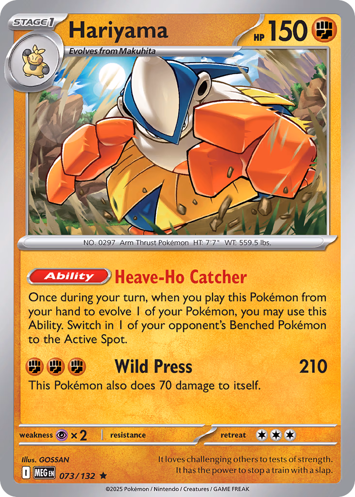 Hariyama Pokemon card (073/132, Mega Evolution)