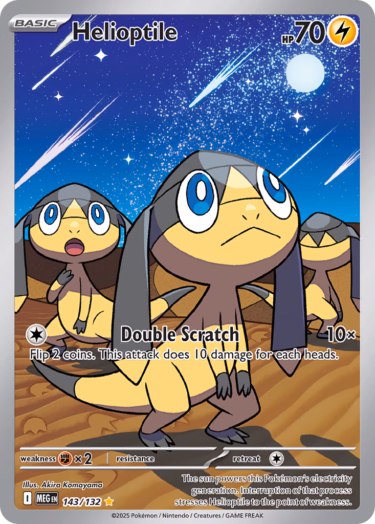 Helioptile Pokemon card (143/132, Mega Evolution)