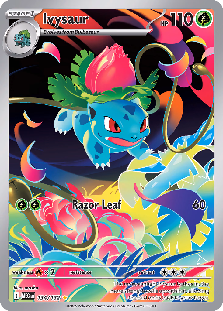 Ivysaur Pokemon card (134/132, Mega Evolution)