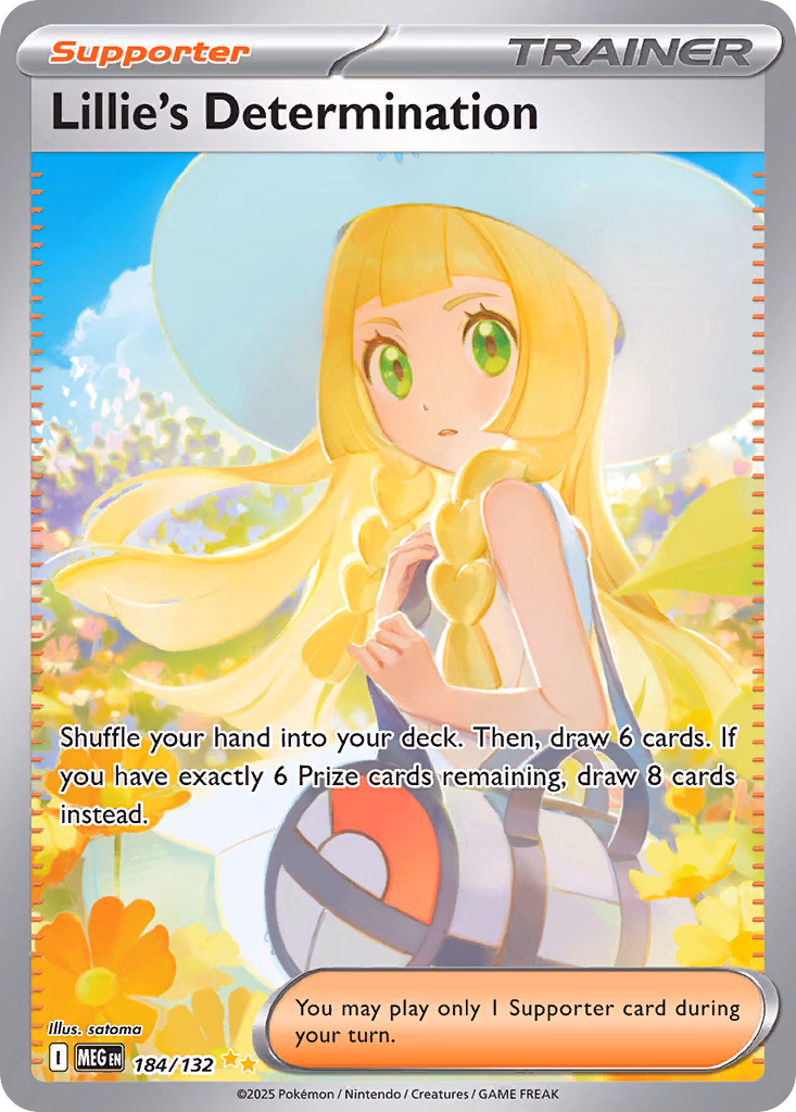 Lillie's Determination Pokemon card (184/132, Mega Evolution)