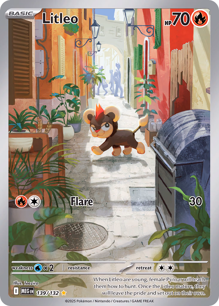 Litleo Pokemon card (139/132, Mega Evolution)