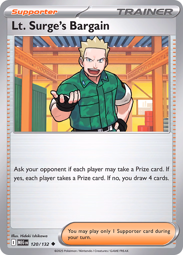 Lt. Surge's Bargain Pokemon card (120/132, Mega Evolution)