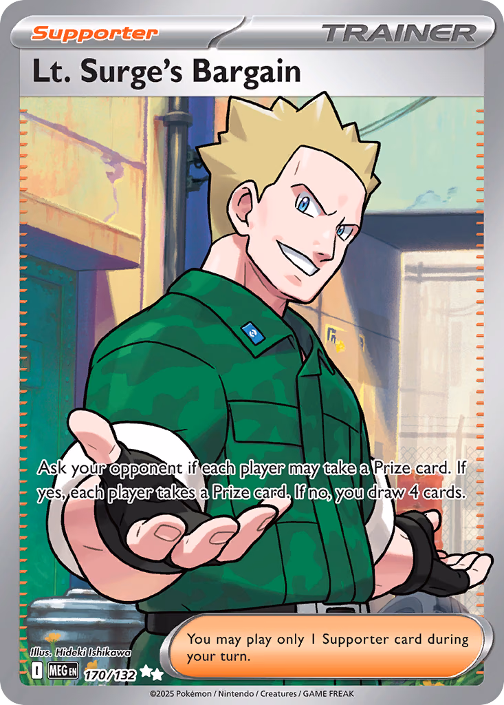 Lt. Surge's Bargain Pokemon card (170/132, Mega Evolution)