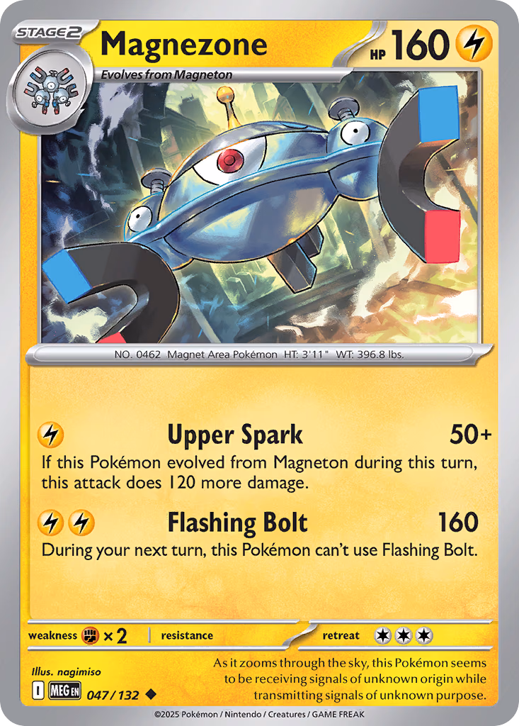Magnezone Pokemon card (047/132, Mega Evolution)