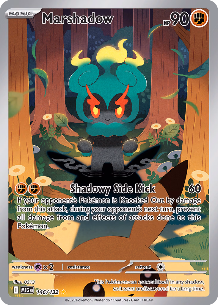 Marshadow Pokemon card (146/132, Mega Evolution)
