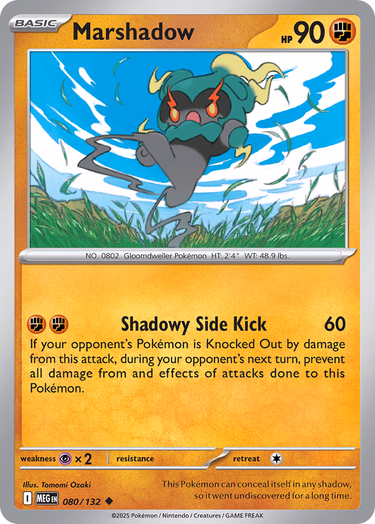 Marshadow Pokemon card (080/132, Mega Evolution)