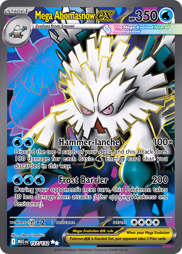Mega Abomasnow ex Pokemon card (157/132, Mega Evolution)