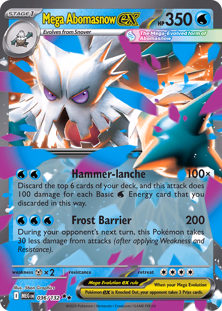 Mega Abomasnow ex Pokemon card (036/132, Mega Evolution)