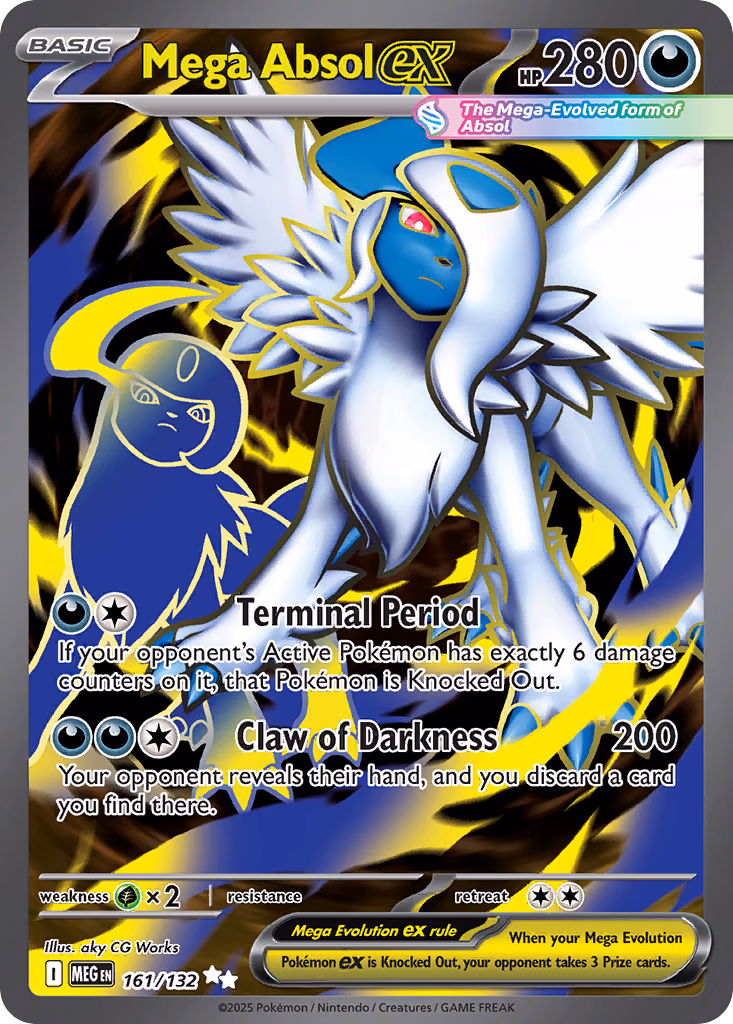 Mega Absol ex Pokemon card (161/132, Mega Evolution)