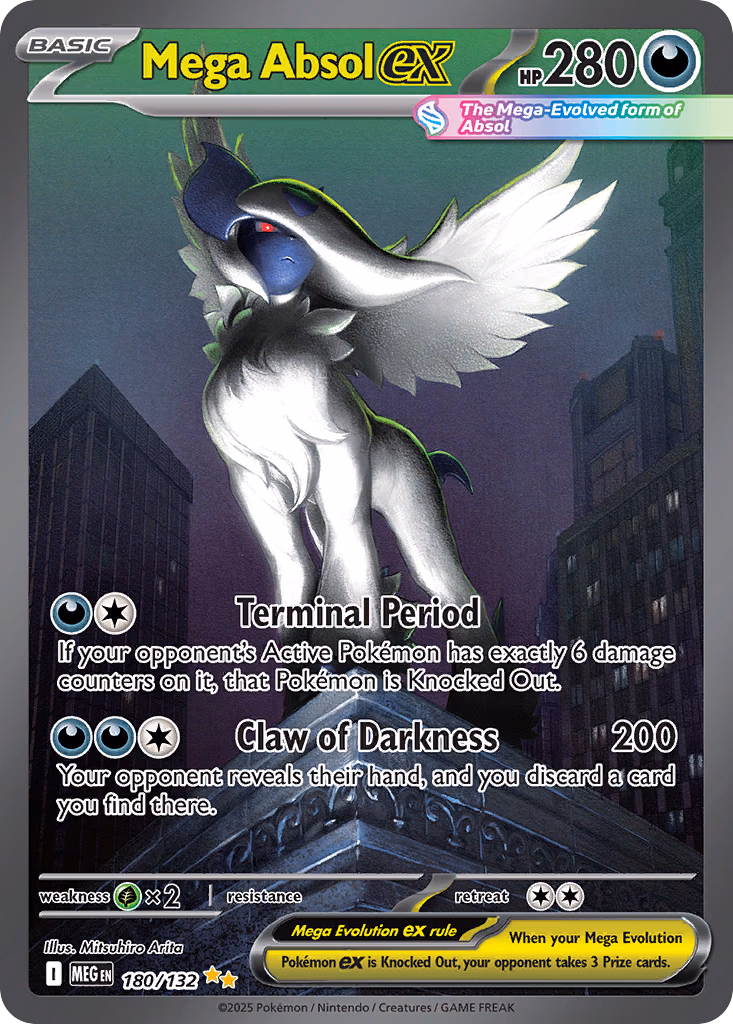 Mega Absol ex Pokemon card (180/132, Mega Evolution)