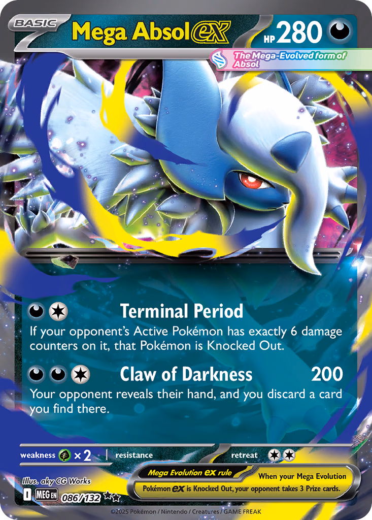 Mega Absol ex Pokemon card (086/132, Mega Evolution)