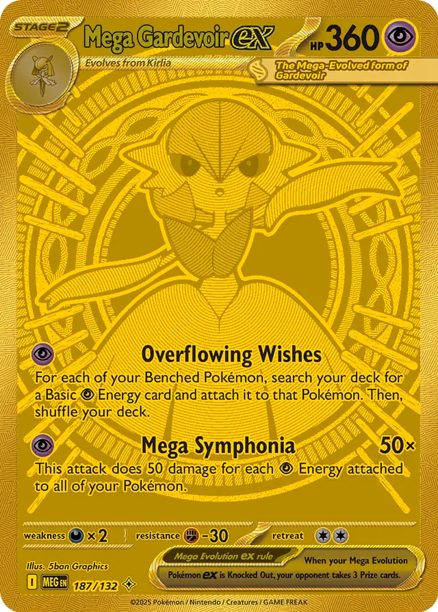 Mega Gardevoir ex Pokemon card (187/132, Mega Evolution)