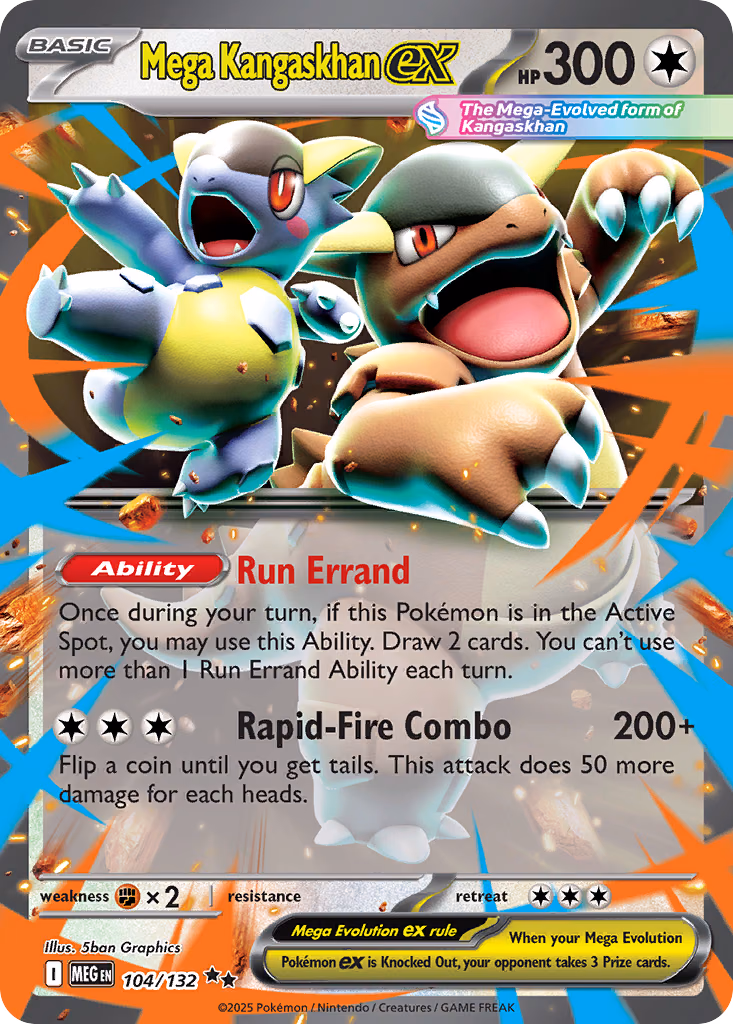 Mega Kangaskhan ex Pokemon card (104/132, Mega Evolution)