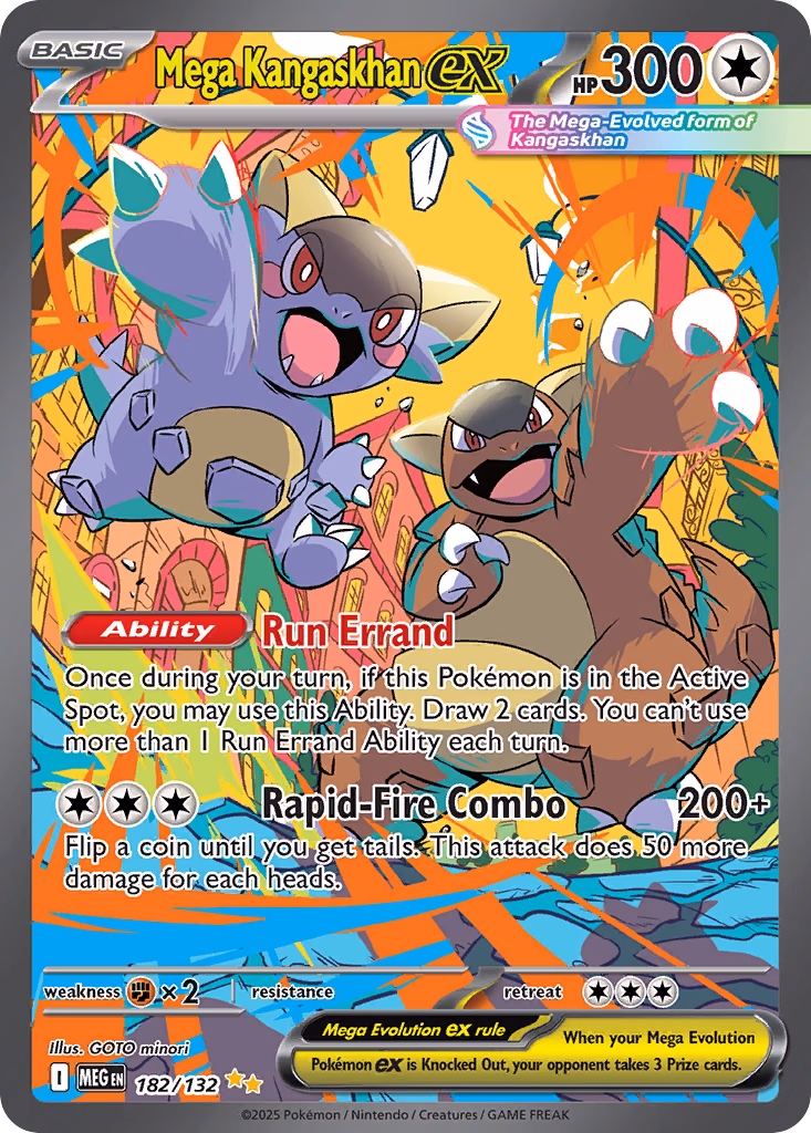 Mega Kangaskhan ex Pokemon card (182/132, Mega Evolution)