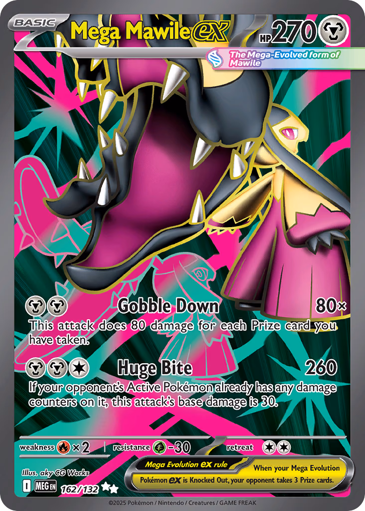 Mega Mawile ex Pokemon card (162/132, Mega Evolution)