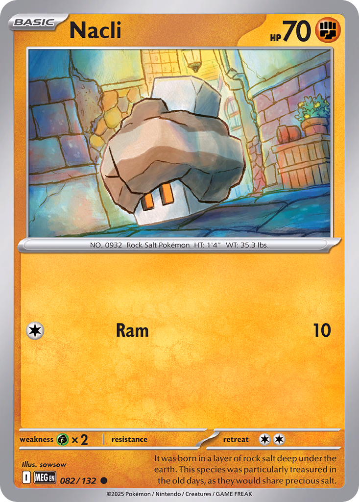 Nacli Pokemon card (082/132, Mega Evolution)