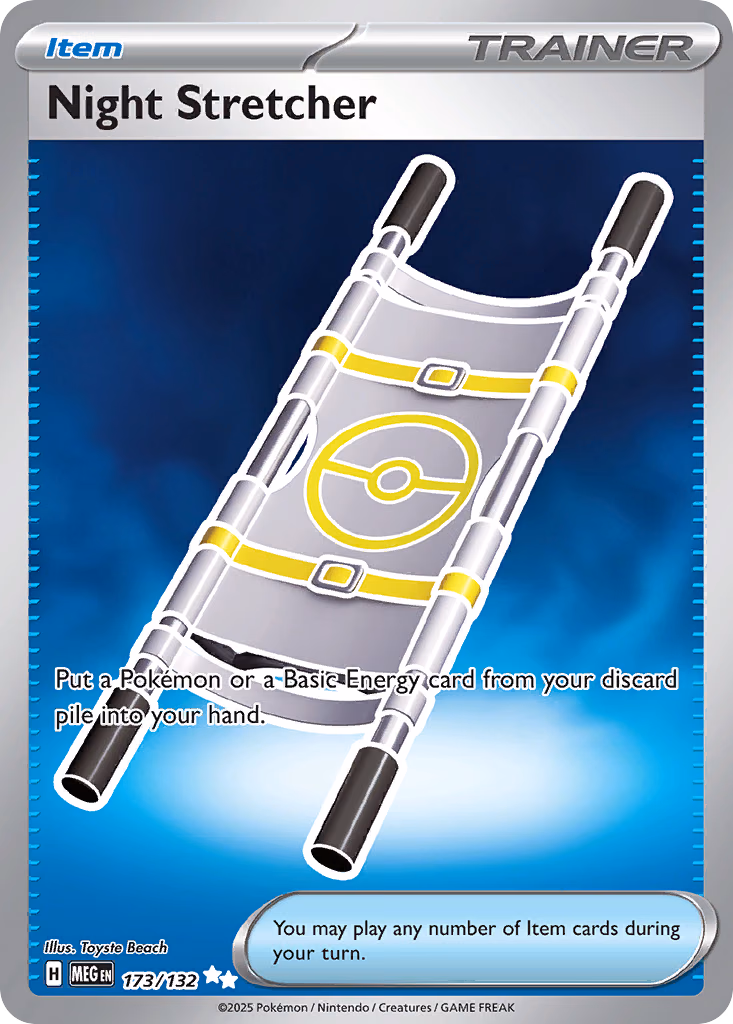 Night Stretcher Pokemon card (173/132, Mega Evolution)