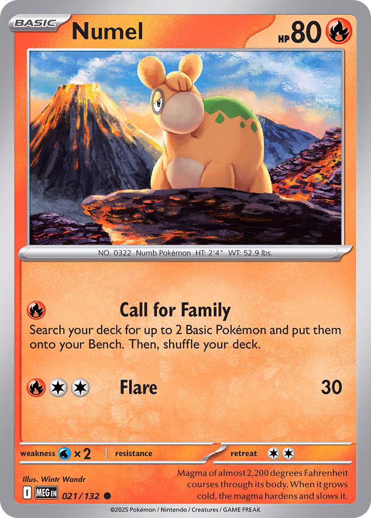 Numel Pokemon card (021/132, Mega Evolution)
