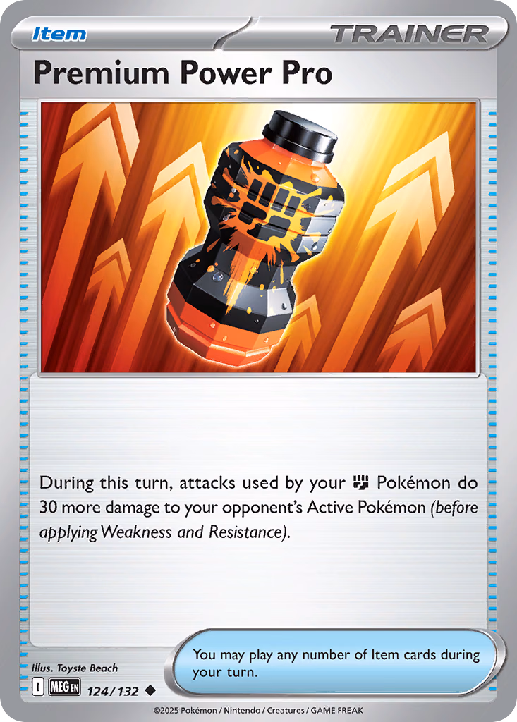 Premium Power Pro Pokemon card (124/132, Mega Evolution)