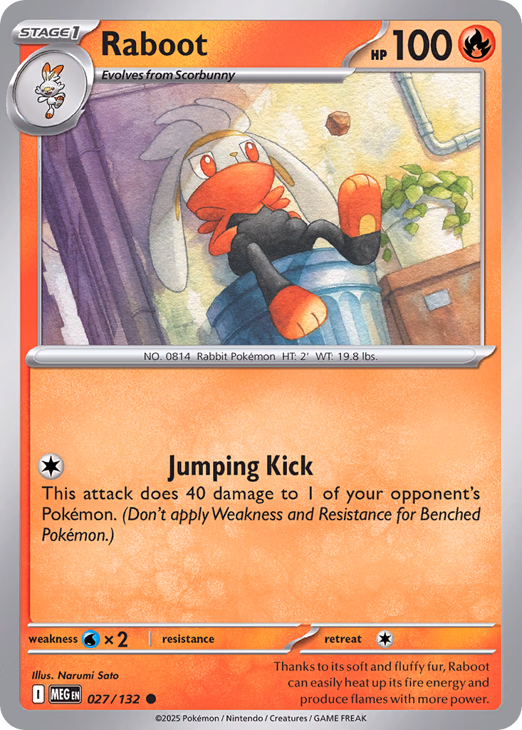 Raboot Pokemon card (027/132, Mega Evolution)