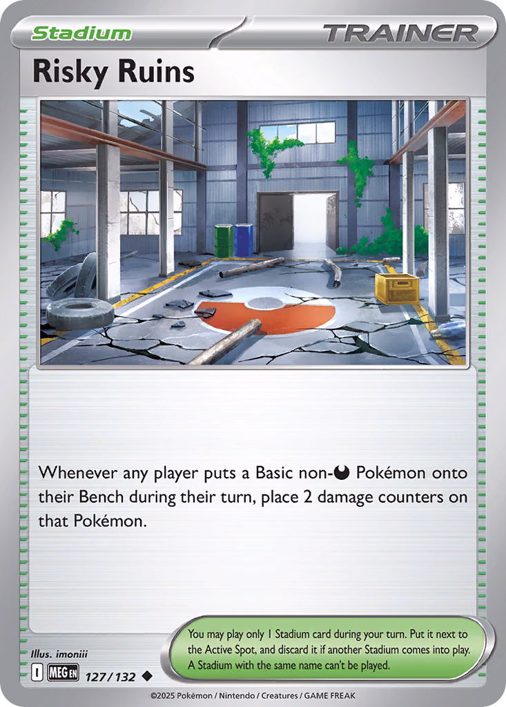 Risky Ruins Pokemon card (127/132, Mega Evolution)