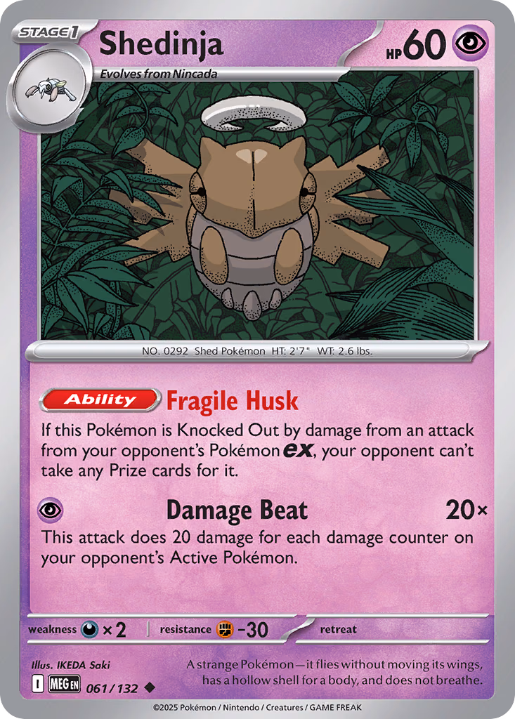 Shedinja Pokemon card (061/132, Mega Evolution)