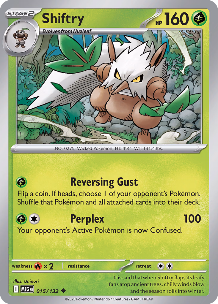 Shiftry Pokemon card (015/132, Mega Evolution)