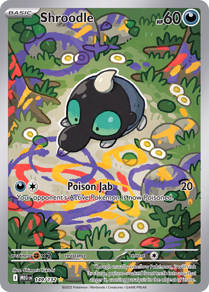 Shroodle Pokemon card (149/132, Mega Evolution)