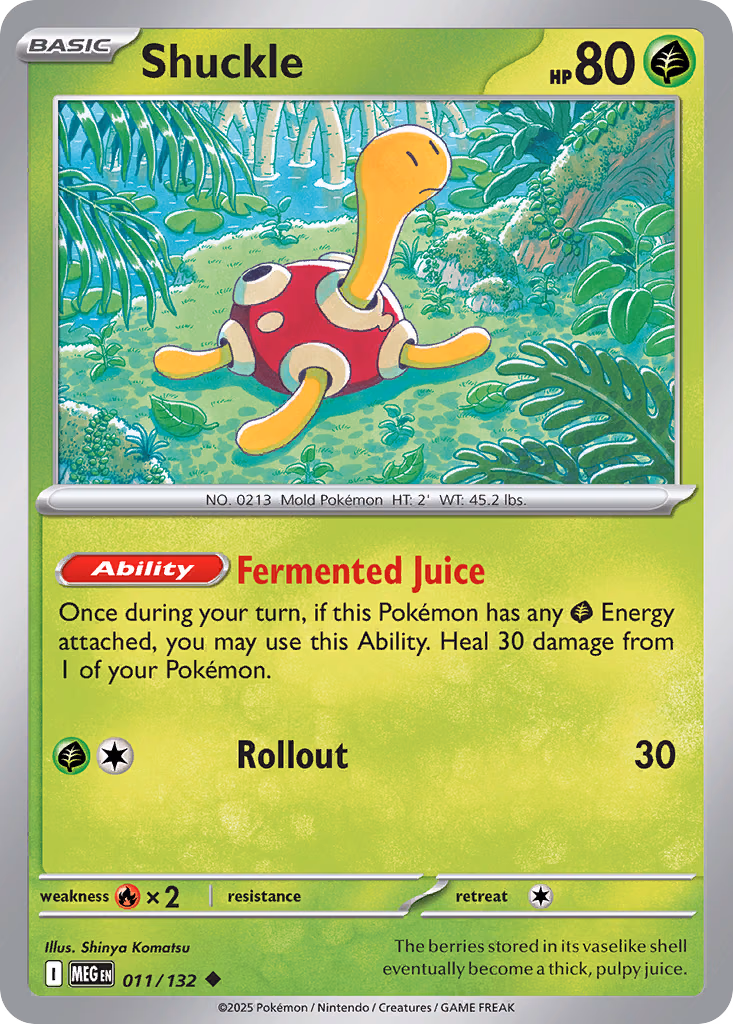 Shuckle Pokemon card (011/132, Mega Evolution)