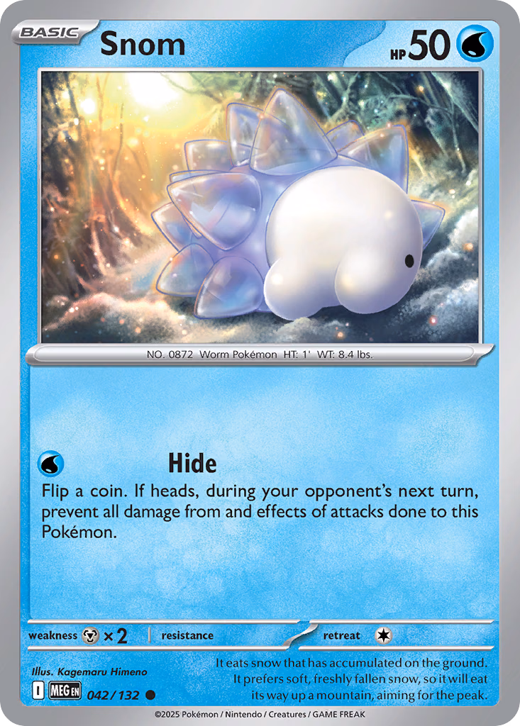 Snom Pokemon card (042/132, Mega Evolution)