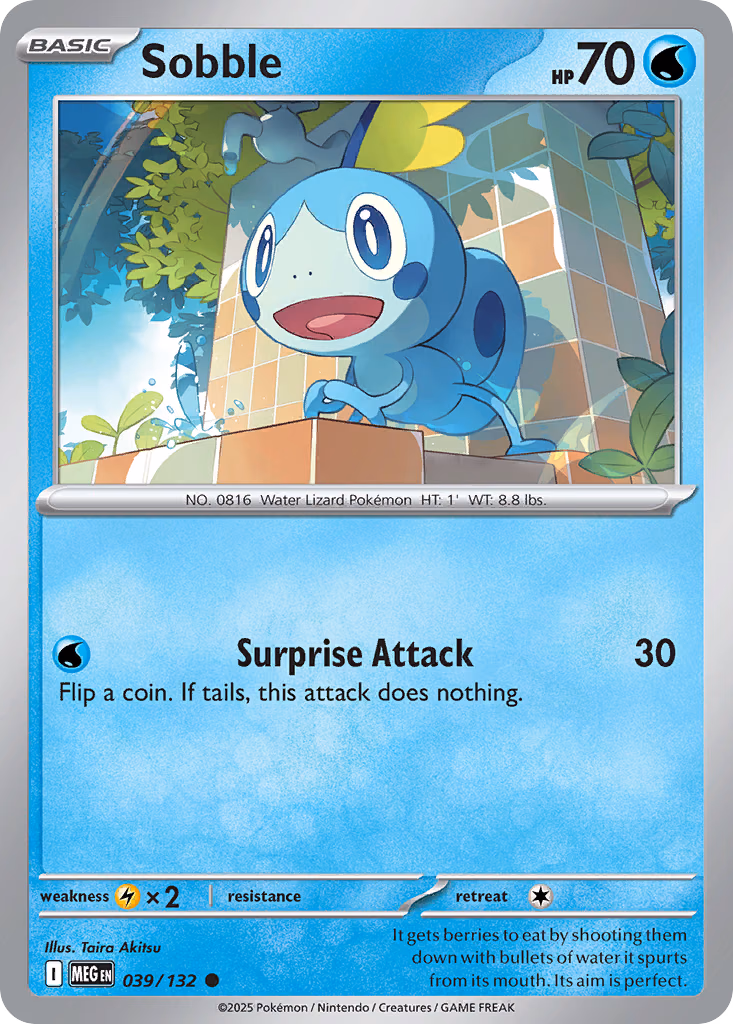 Sobble Pokemon card (039/132, Mega Evolution)