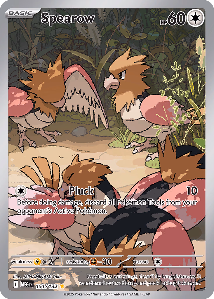 Spearow Pokemon card (151/132, Mega Evolution)
