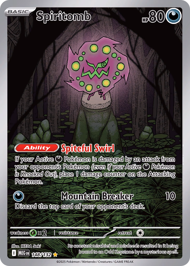 Spiritomb Pokemon card (148/132, Mega Evolution)