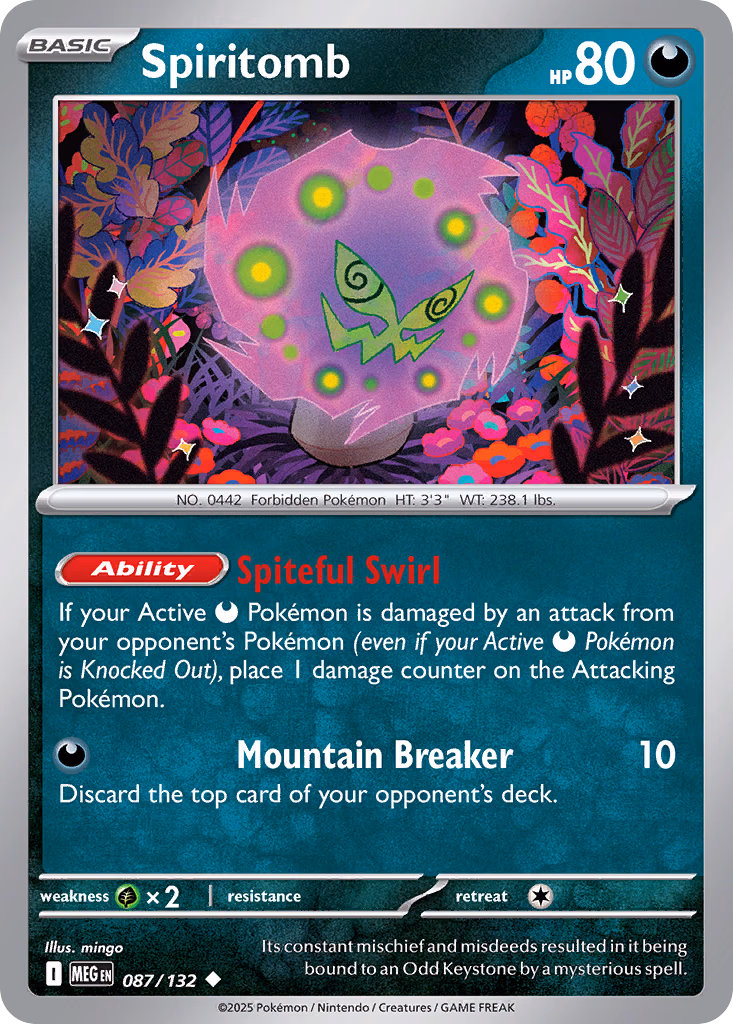 Spiritomb Pokemon card (087/132, Mega Evolution)