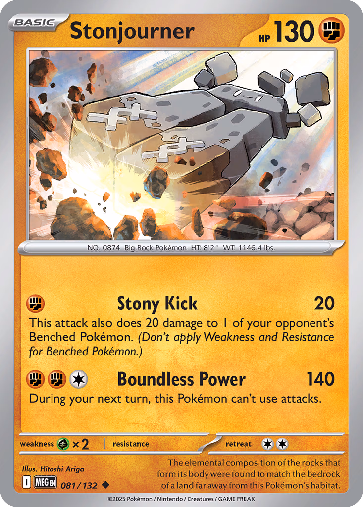 Stonjourner Pokemon card (081/132, Mega Evolution)