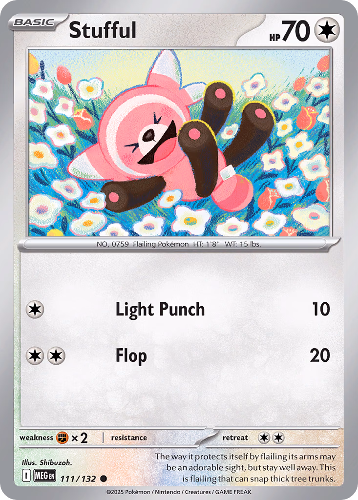 Stufful Pokemon card (111/132, Mega Evolution)