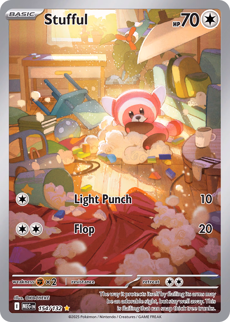 Stufful Pokemon card (154/132, Mega Evolution)
