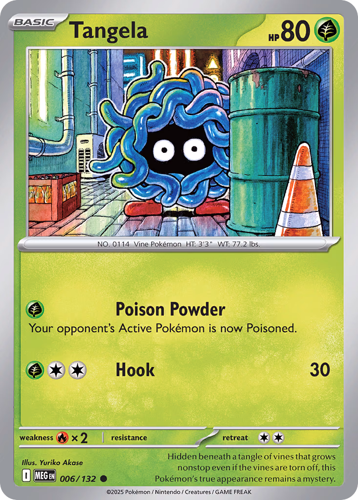 Tangela Pokemon card (006/132, Mega Evolution)