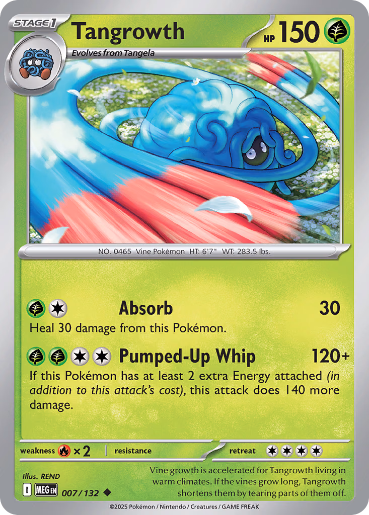 Tangrowth Pokemon card (007/132, Mega Evolution)